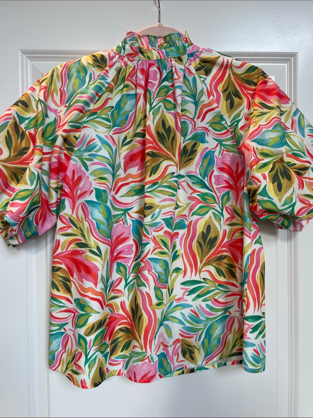 THML Multicolor Floral Short Sleeve Blouse - Picture 6 of 6